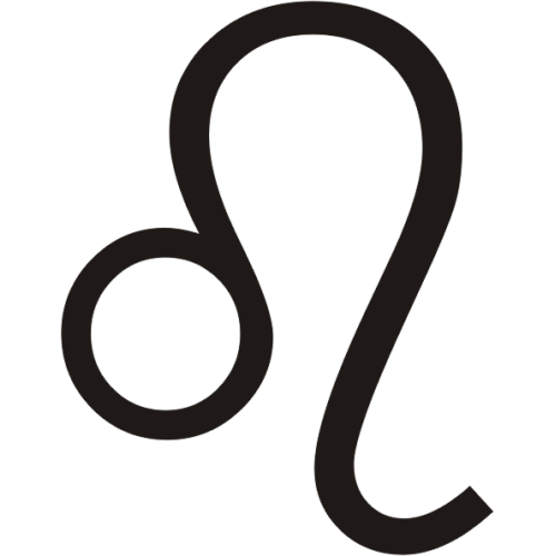 Símbolo en blanco y negro del signo zodiacal Leo del horóscopo